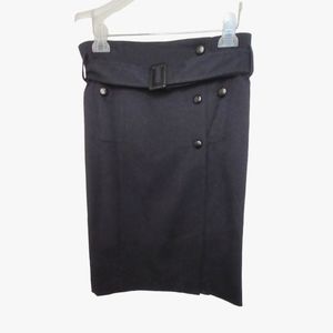 Cartonnier Anthropologie Navy Button Front Pencil Academia Skirt Women's Sz 8